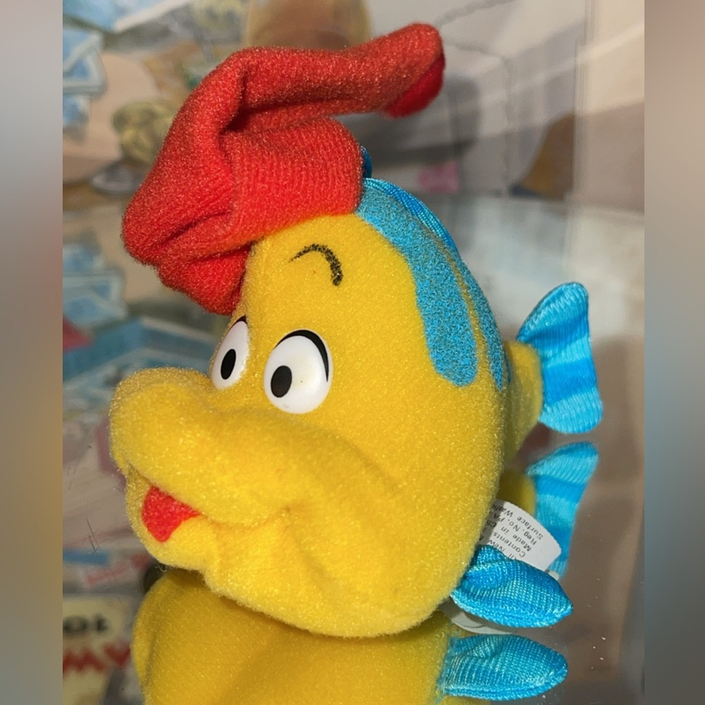 1989 McDonalds Disney The Little Mermaid Flounder Fish Plush Christmas Ornament